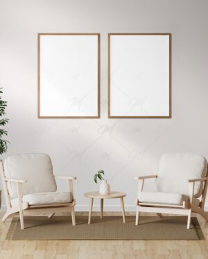 Mockup Quadros Parede Sala Estar PSD – imagem 4