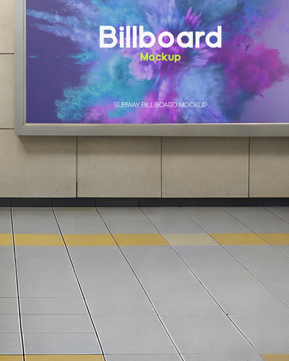 Mockup Anúncio Painel Estação Metrô Realista - Close Up Mockups de Publicidade Mockup PSD Profission Mockup Anúncio Painel Estação Metrô Realista - Close Up Mockups de Publicidade Mockup PSD Profissional