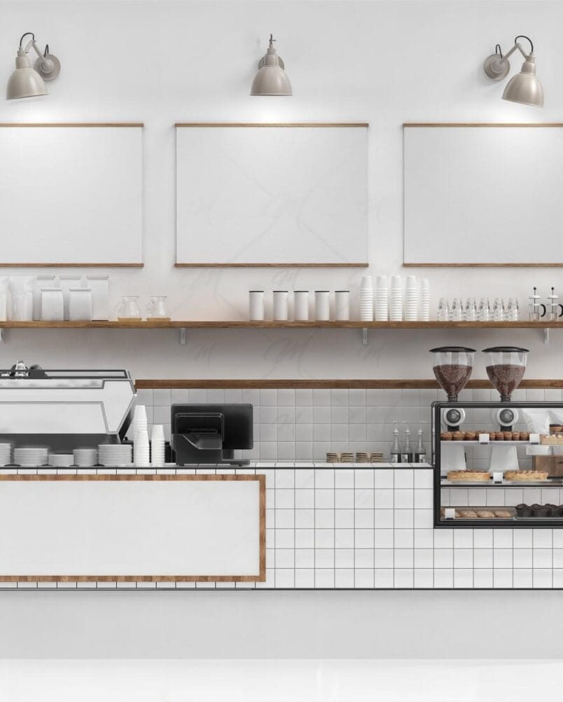 Mockup Balcão Cafeteria PSD Profissional