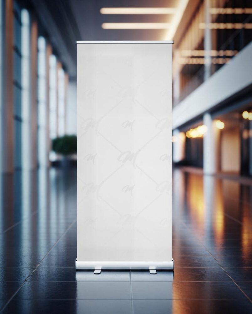 Mockup Banner Rollup Hall Edifício PSD