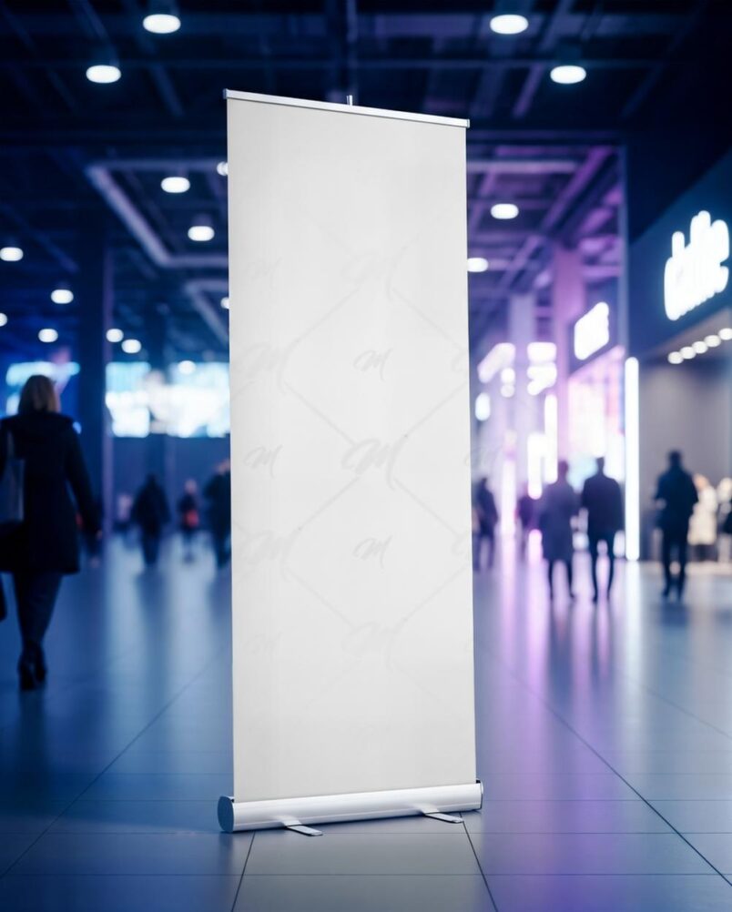 Mockup Banner Rollup PSD Realista