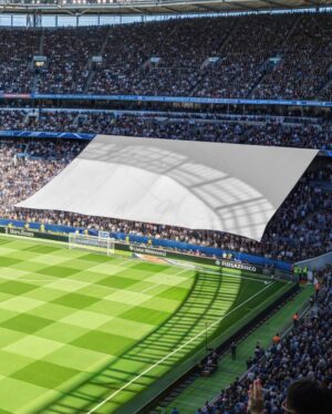 Mockup Banner Torcida Estádio - Mockup PSD Mockups de Publicidade Editável