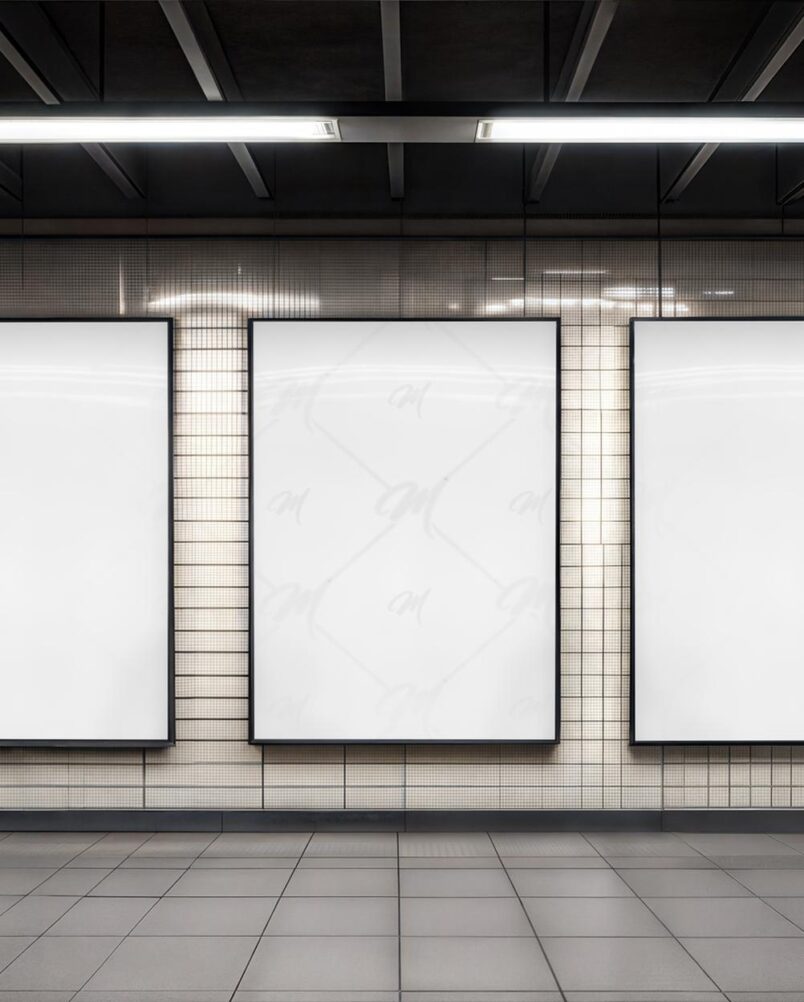Mockup Outdoor Estação Metrô Premium PSD