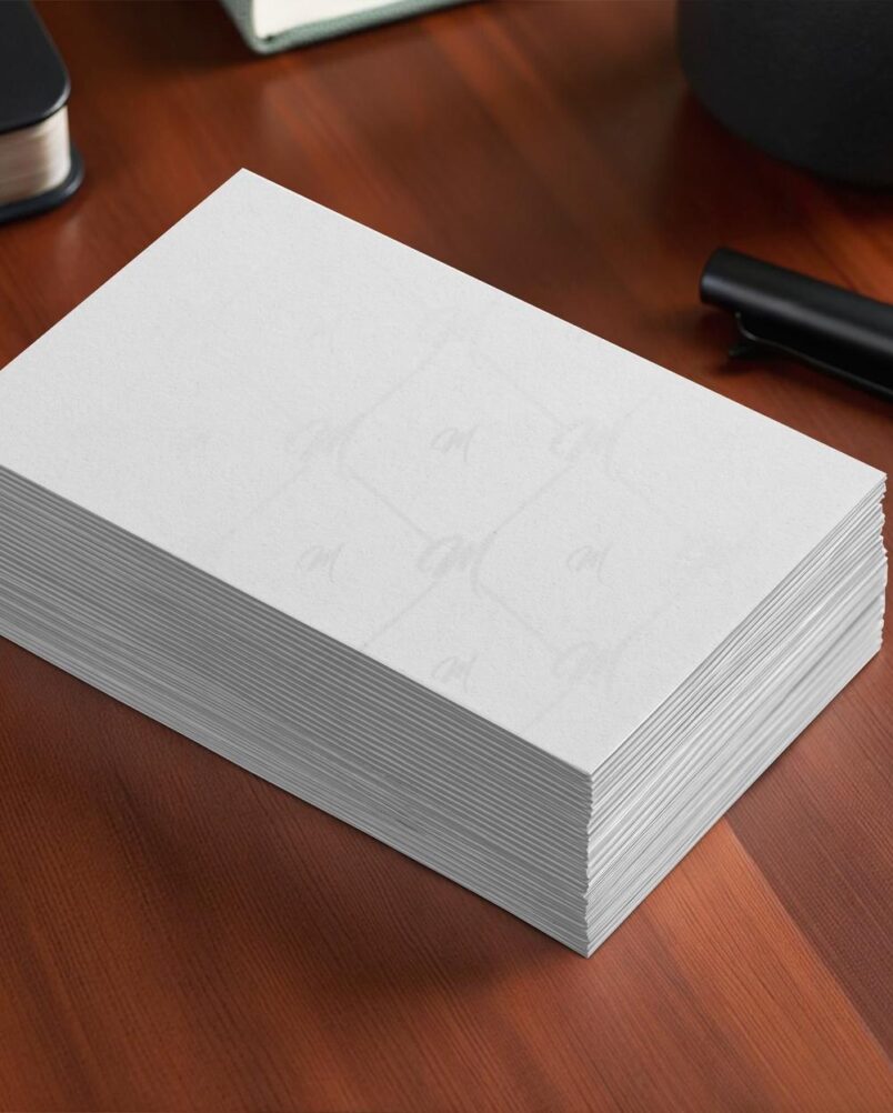 Mockup Cartão Visita Escrivaninha Trabalho PSD