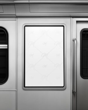 Mockup Painel Anúncio Interior Metrô - Mockup PSD Mockups de Publicidade Editável