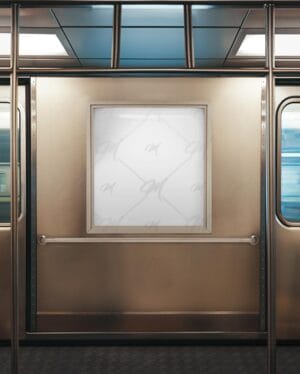 Mockup Painel Publicitário Metrô - Mockup PSD Mockups de Publicidade Editável