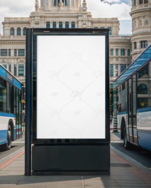 Mockup Painel Publicitário Rua Urbana - Mockup PSD Mockups de Publicidade Editável