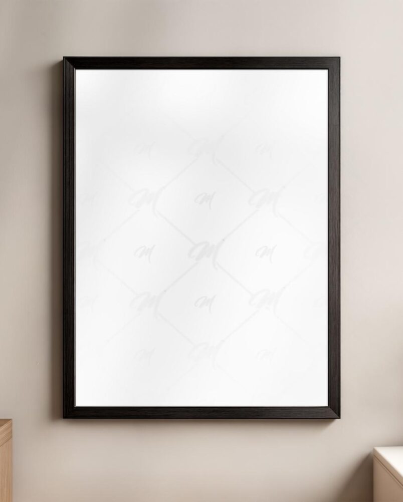 Mockup Parede Escritório Clean Mockup Quadro Parede Ambiente Escritório PSD