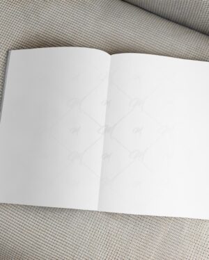 Mockup Revista Aberta Tecido Neutro - Mockup PSD Mockups de Objetos Editável