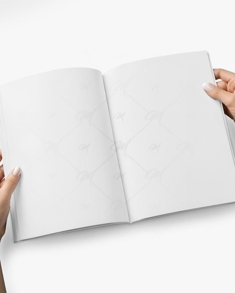 Mockup Revista Mãos Estúdio PSD Realista